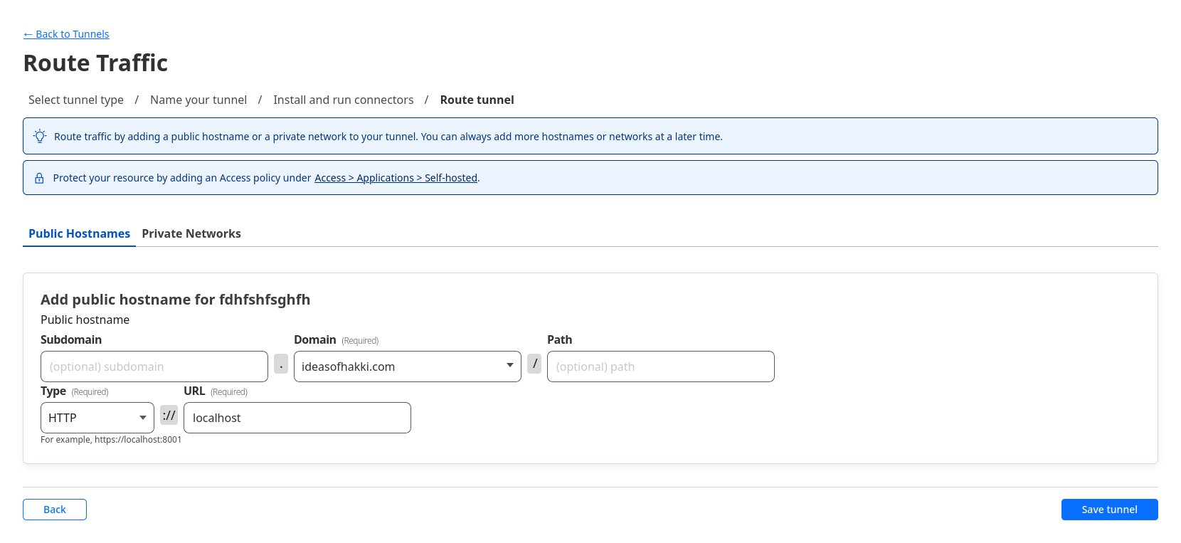 The image shows a Cloudflare's Zero Trust 'Route Traffic' Rule page.