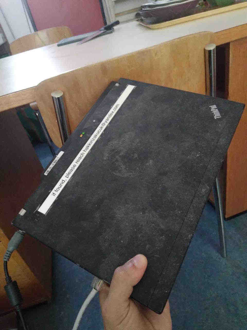 The image shows me holding my server in my hand. It used to be my laptop during student years, hence the if found caption. Otherwise I was afraid it would get donated to a Museum of Nostalgic Computers.