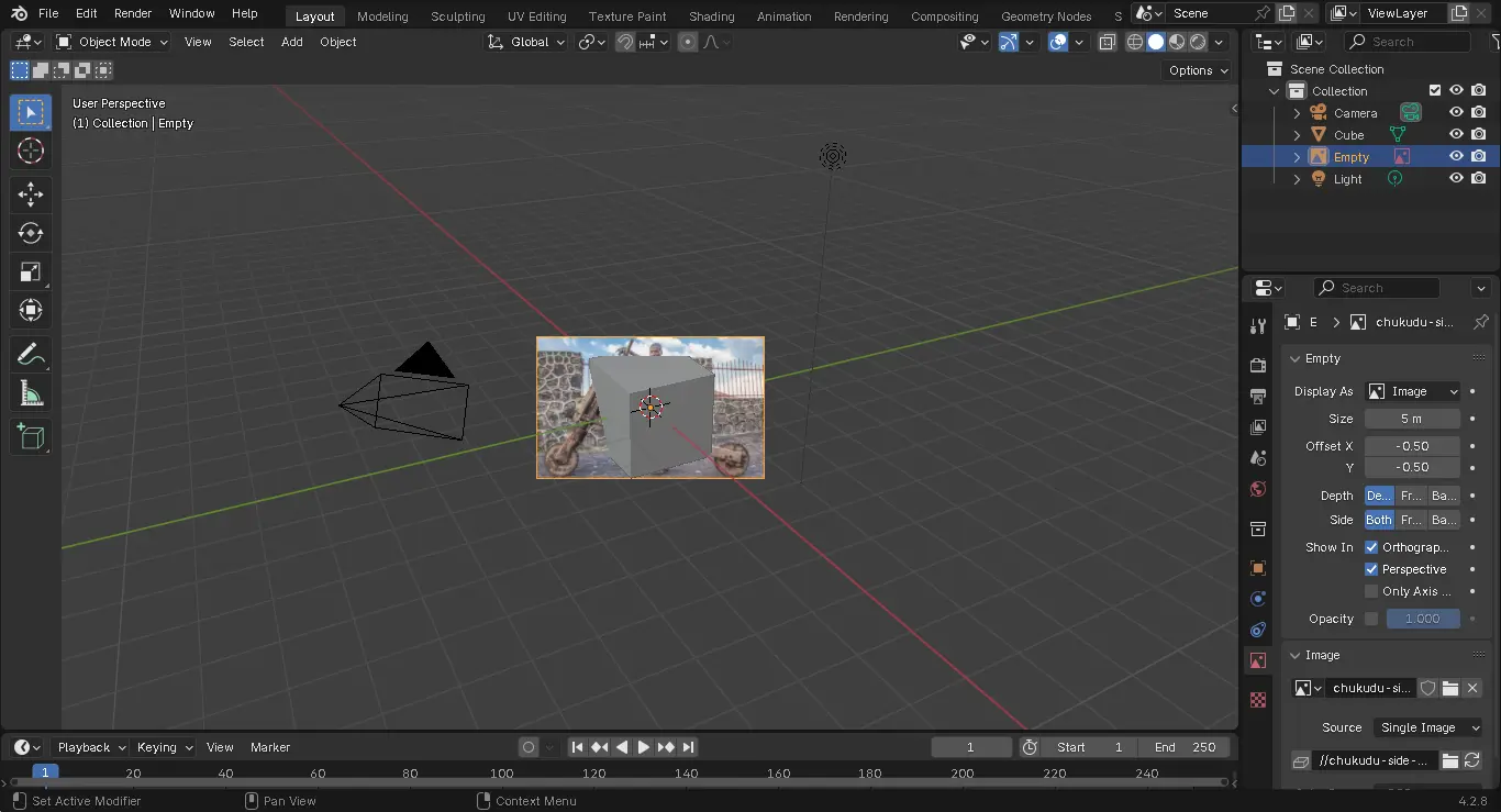 Reference image is added to Blender viewport. It looks a little weird though.