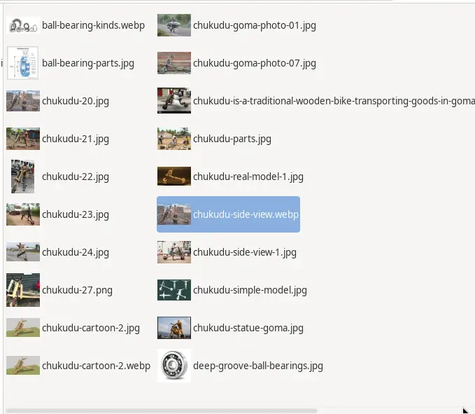 Screenshot of my folder where I keep bunch of reference images of Chukudus that I found on the Internet.