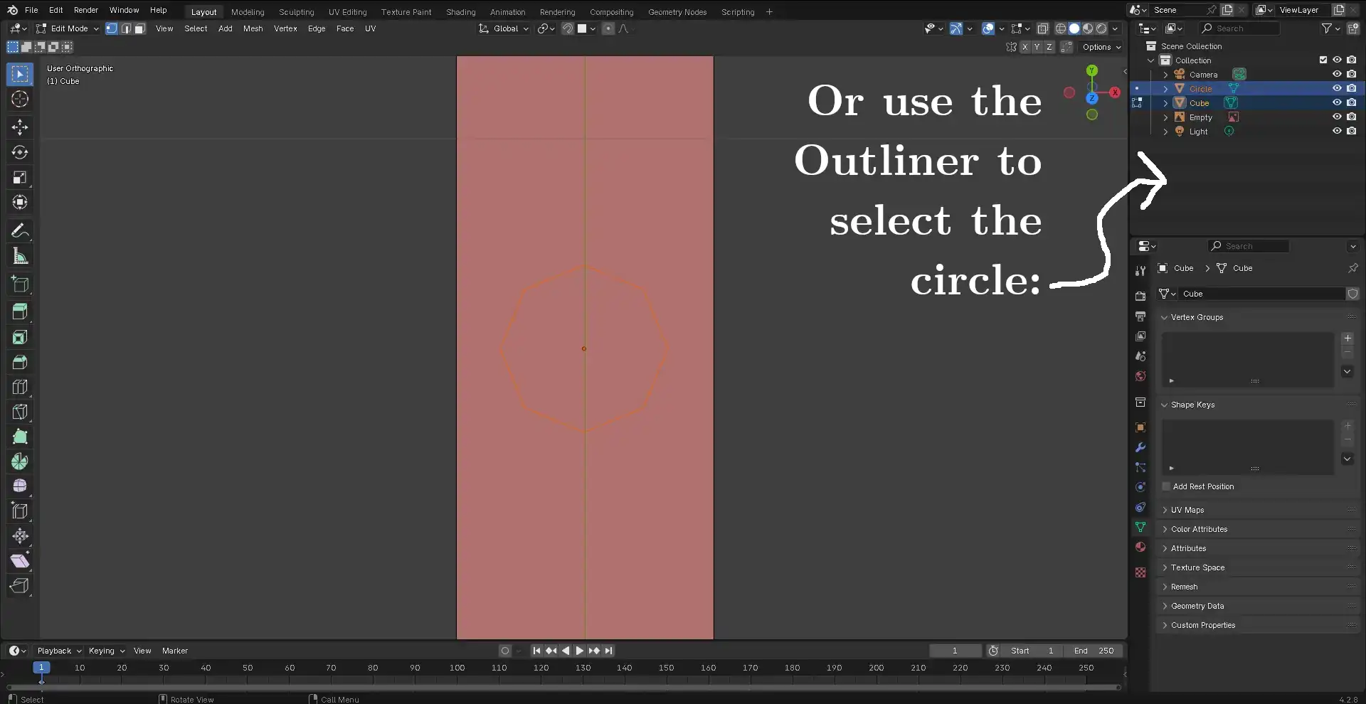 The Deck and the Circle selected together.