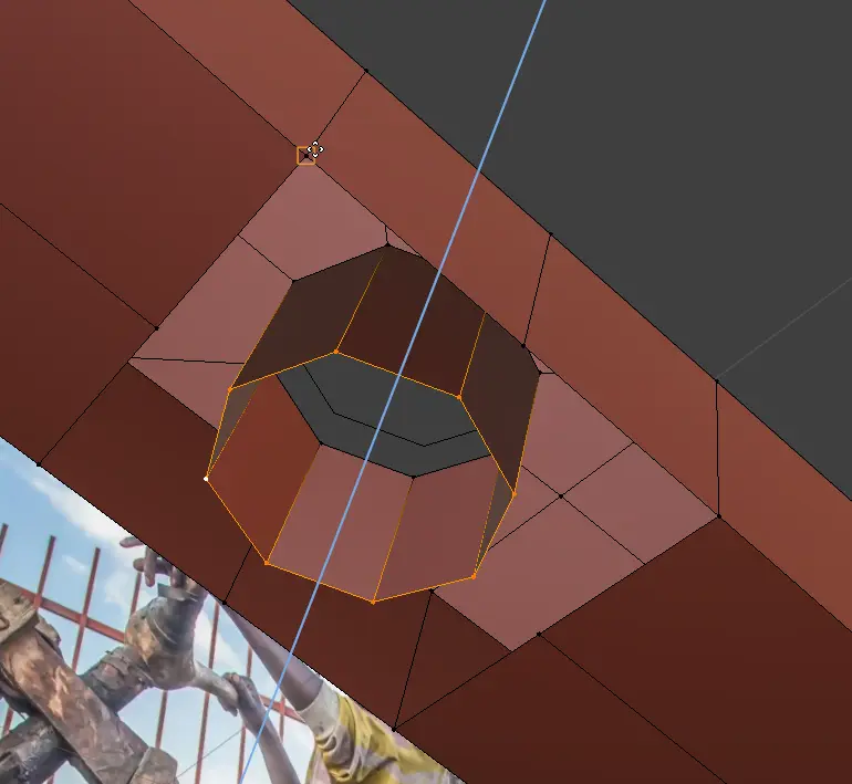 Extrude the Circle to the bottom of the deck.