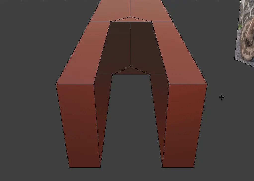 Recessed slot opened but its faces are hollow.