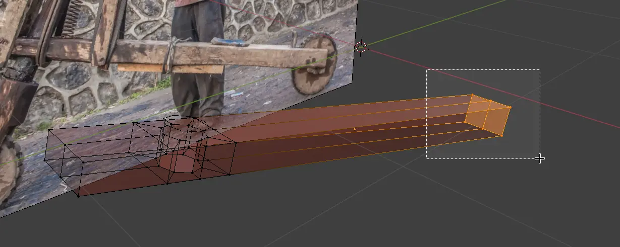 Go to X-ray and select the vertices at the rear end.