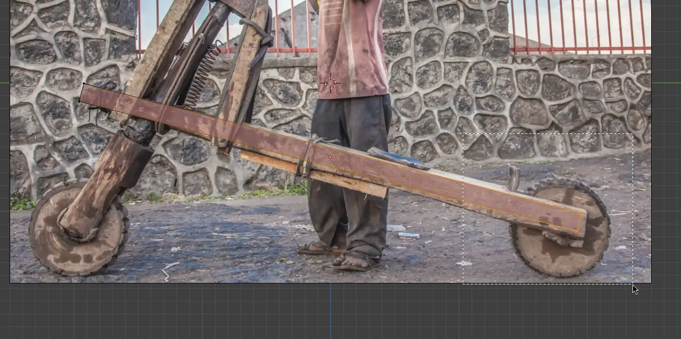 Select the rear end vertices of the deck.