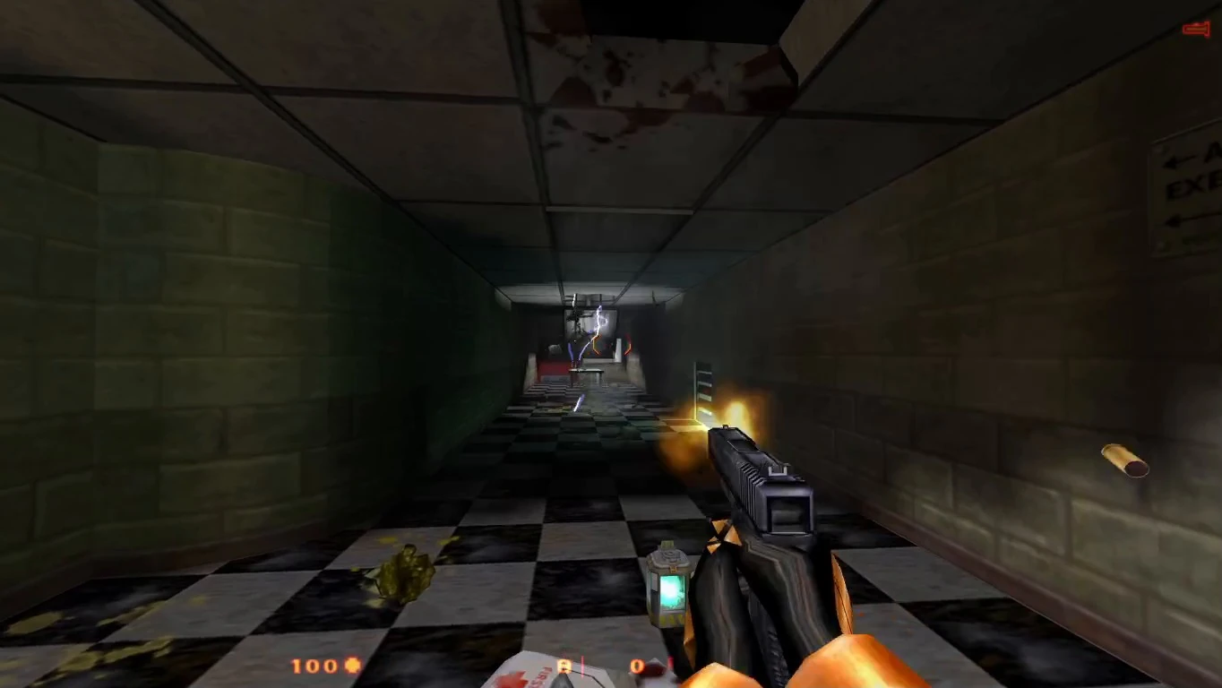 The image shows a screenshot from my gameplay of the Half-Life (1998). Notice the graphics quality compared to a render in EEVEE shown in the next image.